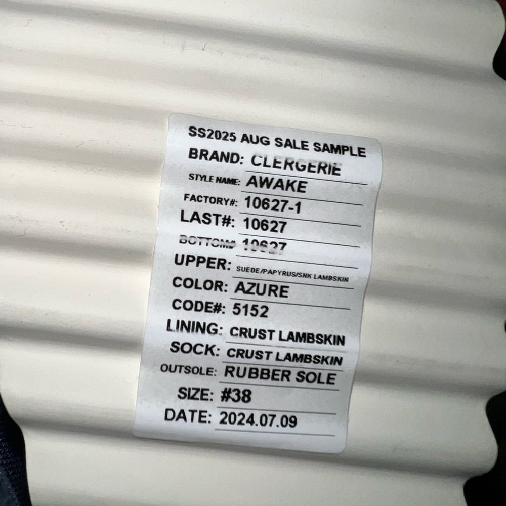 Clergerie Awake Platform Sneakers Azure Iridescent Lambskin EU 38/US 7.5 New - Picture 8 of 14